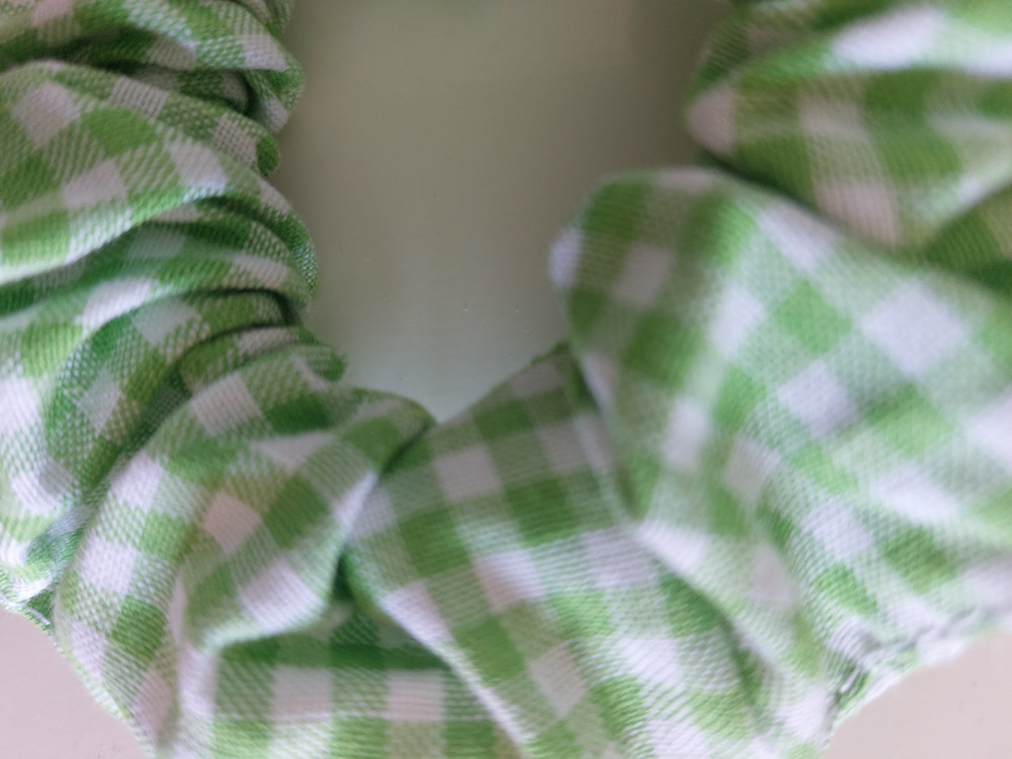 Chouchou coton Vichy vert