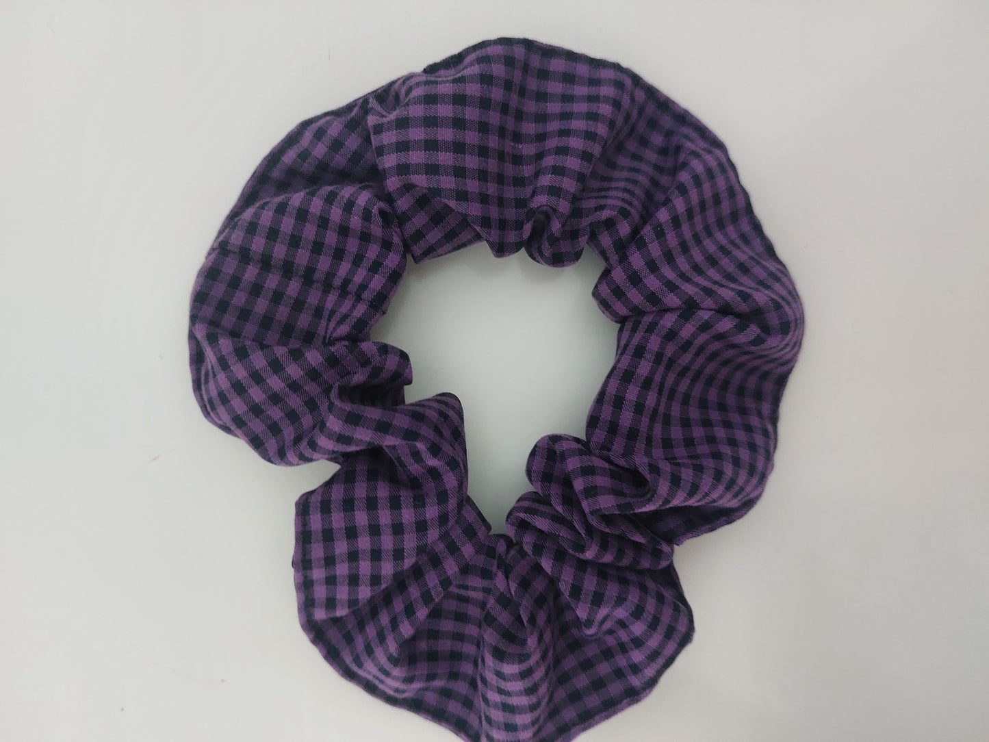 Chouchou coton Vichy violet