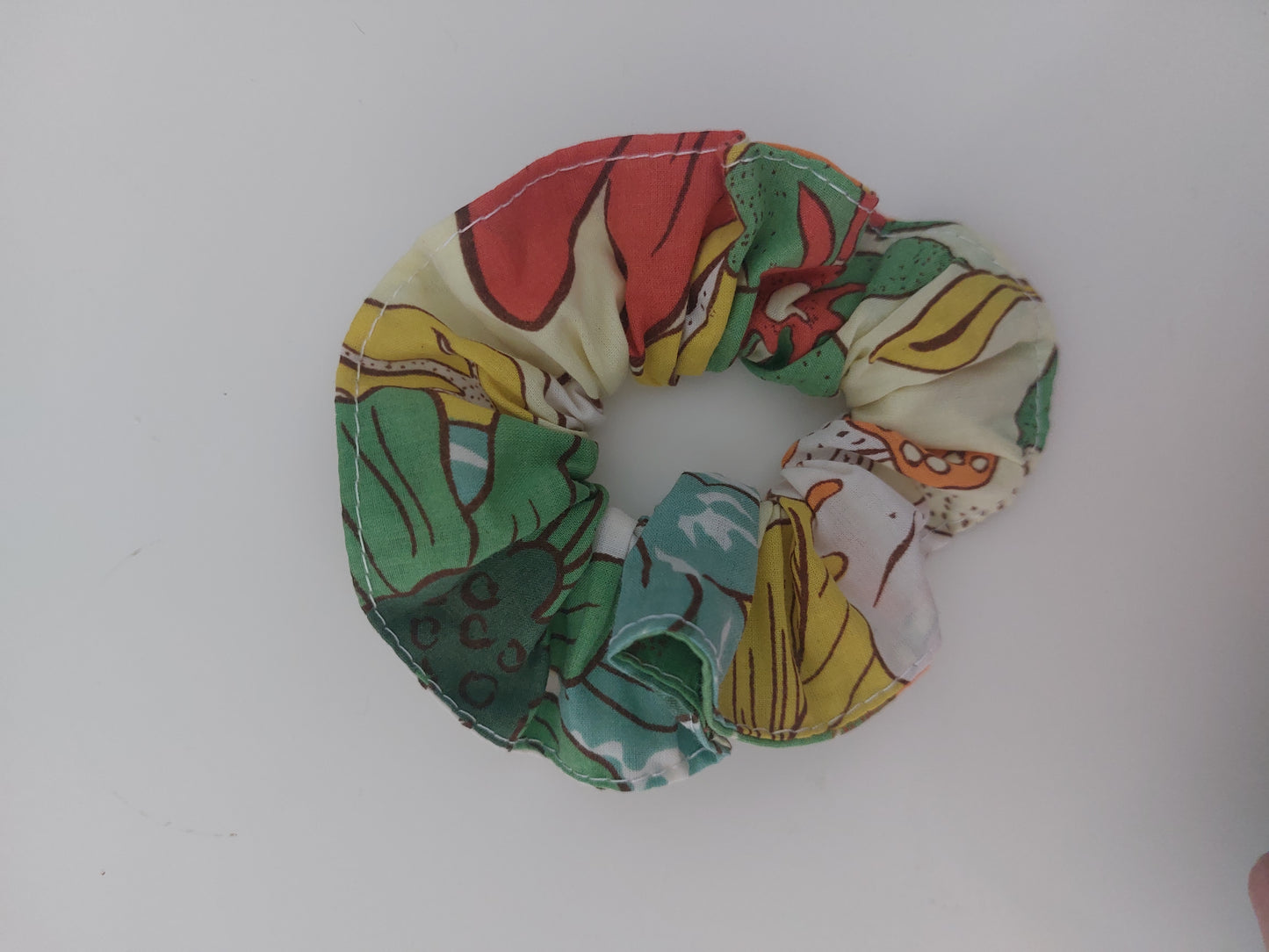 Chouchou fleur verte et jaune