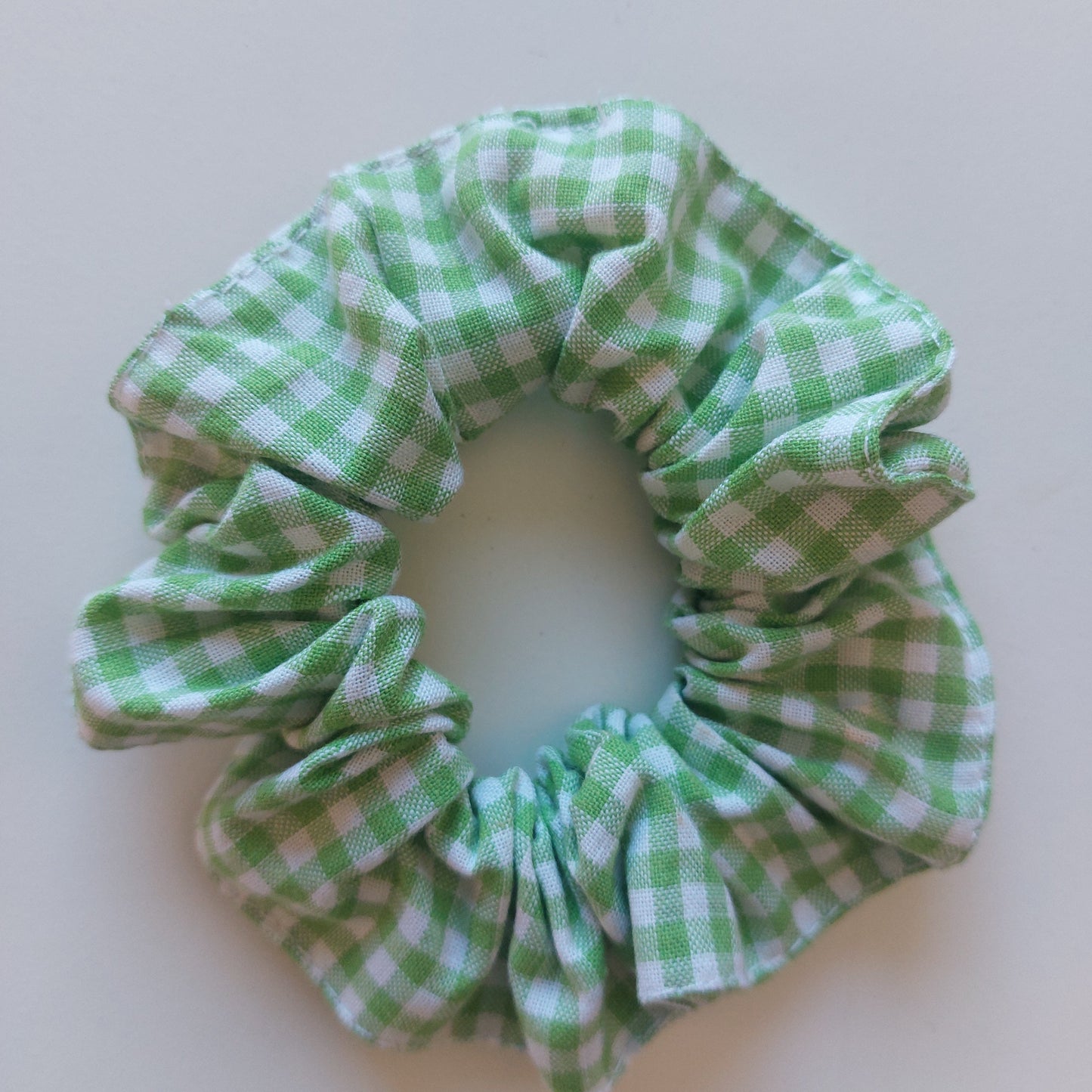 Chouchou coton Vichy vert