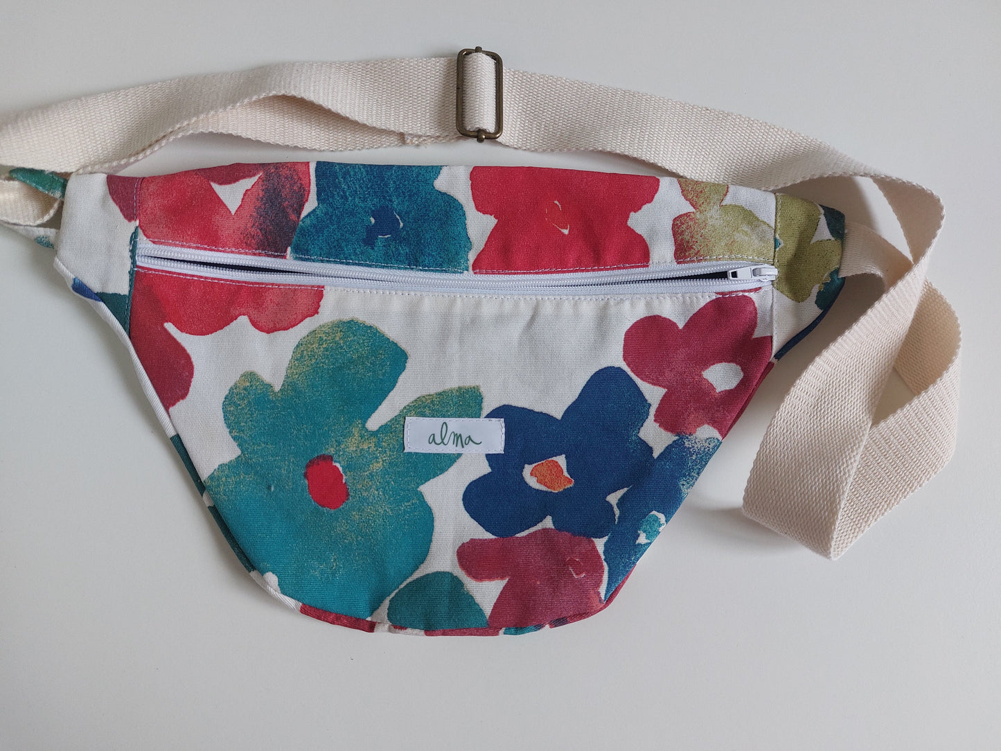 Sac banane fleuri - Blanc