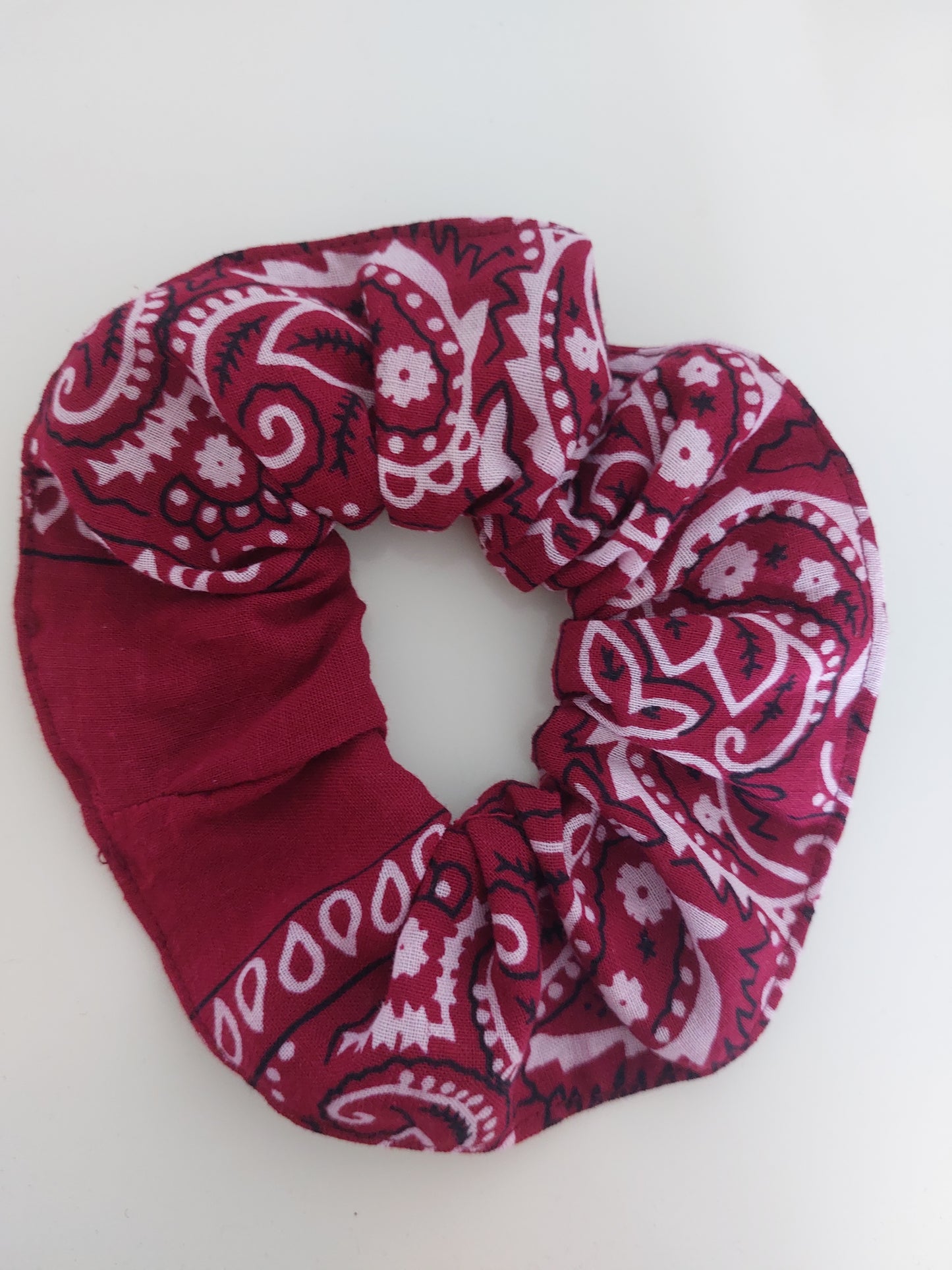 Chouchou bandana rouge bordeaux