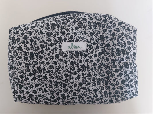 Trousse de toilette Fleurie Noir et Blanc